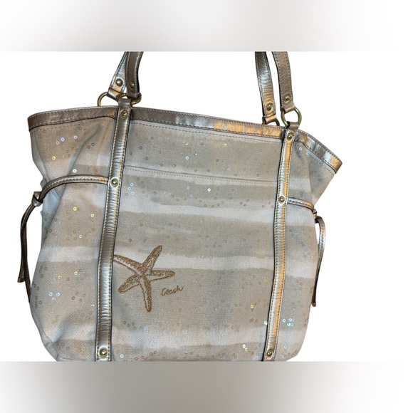 Coach Audrey Sequin Sun Starfish Cinched Tote Bag - Picture 7 of 10